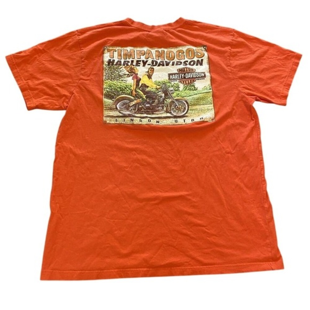 Harley Davidson Orange pocket T Shirt Size XL Extra Large TIMPANOGOS Lindon Utah - Picture 8 of 8